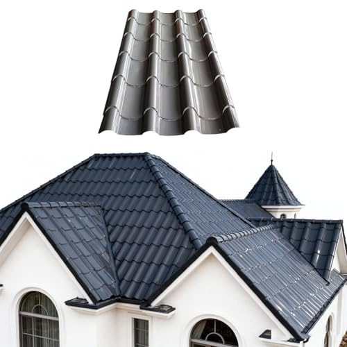 Tejas metálicas asfálticas, tejas arquitectónicas con 99% de aluminio, tejas de tejas, paneles resistentes para techos arquitectónicos, residenciales y de garaje(Black 76.5x30cm,20pcs)