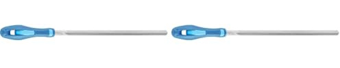 PFERD TOOLS Feinsägefeile, 110mm, dreieckige Feile im Messerprofil, Einhieb 2 auf zwei Seiten und der Schmalkante, Ergonomie-Feilenheft, 11279118 – universell zum Schärfen geeignet (Packung mit 2)