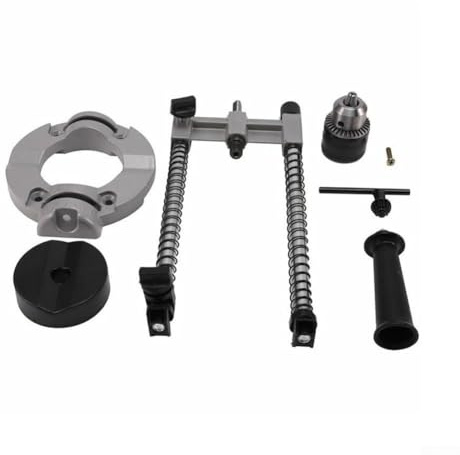 Guía de perforación de soporte con mango de ángulo ajustable, soporte de broca de posicionamiento vertical de 90° para taladro eléctrico, rango de sujeción de portabrocas de alta resistencia de 1,5 mm