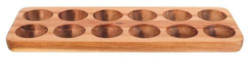 BATHVEVE Vassoio Portauova in Legno di Acacia per 12 Uova, Porta Uova Fresche Resistente Agli Urti per Frigorifero e Cucina, Organizer Multifunzione per Casa e Ristorante