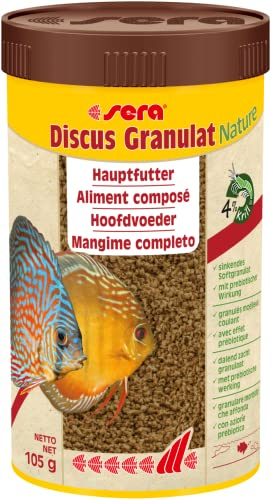 sera Discus Granulat Nature 250 ml (105 g) - Hauptfutter für alle Diskusfische, Futter für Diskus