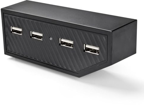 TNP USB Port Hub Adapter for Xbox One (Black) - High Speed 4 Ports USB Hub Extension Expansion Charger Connector Splitter for Xbox One Game Console Accessories