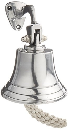 Hampton Nautical BL2019-5C Chrome Hanging Ship Bell 6 - Nautical Decor - Nautical Home Decoration