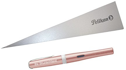 Pelikan Füllhalter Pelikano Up, Feder M, inkl. Laser-Gravur, Farbe Golden Glam