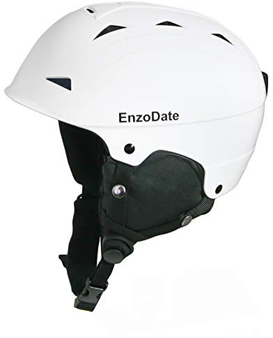 EnzoDate Casco da sci da sci Casco da snowboard leggero per sport invernali per uomo Donna con paraorecchie staccabili