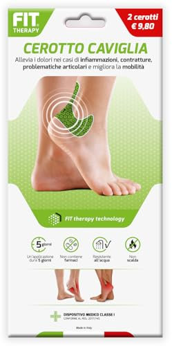 FIT Therapy – Cerotti Antidolorifici e Antinfiammatori Caviglia - Per Distorsioni, Tendinite, Artrite, Borsite – NON SCALDA, Impermeabile, Senza Farmaci, Dura 5 Giorni (2 cerotti)