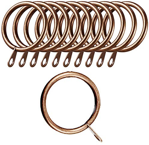 iPEAK 50 Pack Metal Curtain Rings Hanging Hooks For Curtains and Rods, 38mm Internal Diameter (Copper)