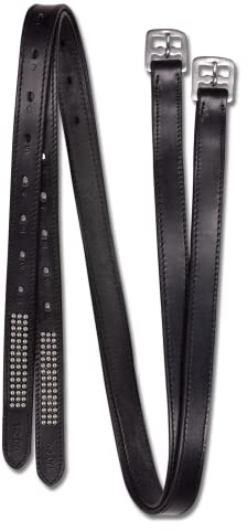 WALDHAUSEN Star Steigbügelriemen Silverstar, 140 cm, schwarz