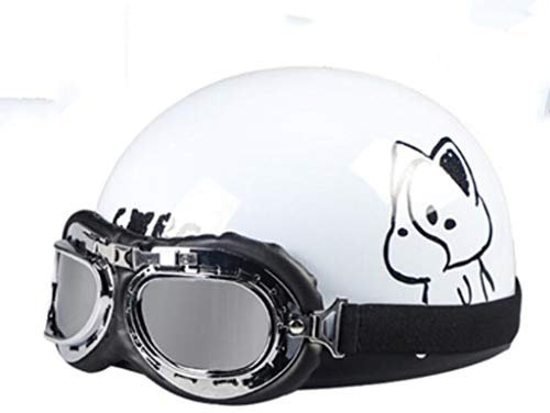 GAOZHE Portatile Mezzi Caschi Jet retrò Mezzo Conchiglia Casco,Portatile Jet Scooter Moto Fibra di Carbonio Casco Scodella,Vintage Stile Bici Caschi Certificazione D0T