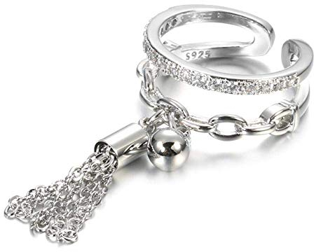 Ringe 925 Sterling Silber Open Vintage Ethnische Kristallringe Kette Zirkonia Mit Spike Anhanger Fingerring Frauen Eroffnungsgeschenke Golden