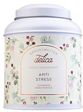 LAUX Anti Stress Tee – Kräutertee mit Apfel, Hagebutte & Erdbeerblättern – 60g Teedose