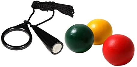 Maelsa Pétanque-Auflaufform mit Kugel, magnetisch, Kugelheber, mit Kordel, 3 Stück, 3 cm, zufällige Farbe