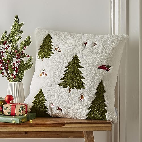 Catherine Lansfield Cosy Boucle Christmas Tree 45x45cm Cushion Neutral