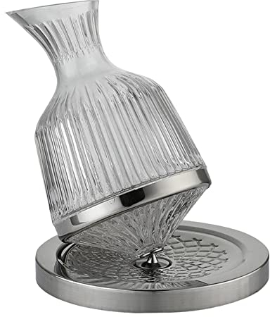 ZzzaNa Decanter for Vino di Lusso con Design a Bicchiere, Decanter for Vino for la casa di Nozze, Argento Brocca (Color : Argent)