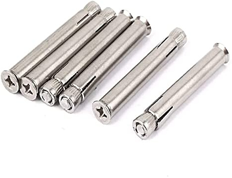 BULINO Bulloni a Vite ad Espansione, Bulloni ad Espansione a Testa Piatta Svasata Lunga Filettatura M6 70 mm 6 Pezzi