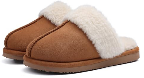 shevalues Women's Fuzzy Memory Foam Slippers Fluffy Anti-Slip Winter House Shoes LightWeight Indoor Outdoor Slippers