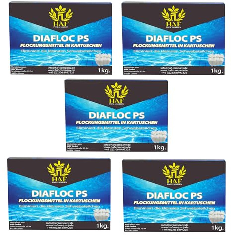 HAF® Cartouches de floculant de 5 kg - Cartouches de floculant pour une eau de piscine cristalline - Utilisation facile et effet très efficace - Qualité : fabriqué en Europe - Quantité : 40 cartouches