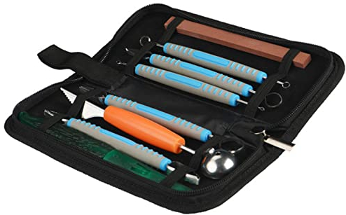 Generisch Culinary Carving Peeling Tools, 9-teiliges Küchen-Schnitzwerkzeug-Set mit Aufbewahrungstasche – Obst Gemüse Garnieren Schneiden für Erwachsene Anfänger