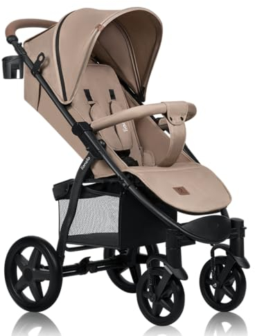 LIONELO Annet Buggy bis 22 kg mit Liegefunktion, Kinderwagen klein zusammenklappbar mit Zubehör, Eva-Schaum-Räder, Moskitonetz, Fußdecke Getränkehalter, Korb