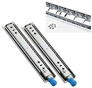 SWAYVES 1 Paar Robuste Schubladenschienen, Kugelgelagerte Metall-Schubladenschienen, 3-Teilischubladenschiene Mit Vollauszug, 120 Kg Tragfähigkeit/10In/25Cm