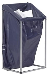 PROREGAL Robuster Müllsackhalter aus Vierkantrohren | für 240 Liter, HxBxT 119x63x54cm | Stahl | Silber | Mülleimer Abfalleimer Müllkorb