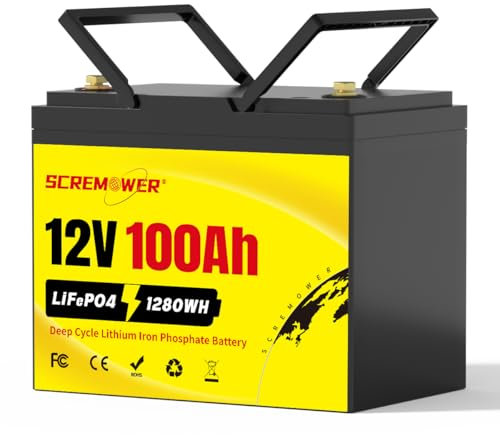 12V 100Ah LiFePO4 Batterie mit 100A BMS Deep Cycle Lithium Akku Max 1280W Energie Unterstützung in Serie oder Parallel für Wohnmobil, Lagerung zu Hause, Trolling-Motor, Solaranlage