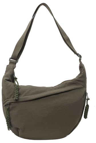 TIAASTAP Halbmond Umhängetasche Nylon Groß Halfmoon Crossbody Bag Women Slouchy Hobo Bauchtasche Crossbag Damen-Schultertaschen mit verstellbarer Schultergurt