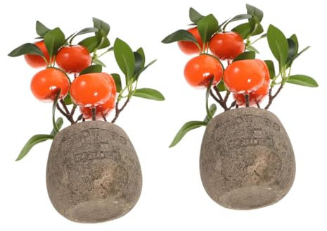 Cabilock 2St Simulierte Kumquat-Topfpflanze Obstbaum-Bonsai künstlicher obstbaum falsches Obst esszimmertisch kunstpflanze gefälschter Orangenbaum Künstlicher Orangenbaum Schaumfrucht