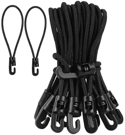 Spanngummi mit Haken, Expander mit Haken, 25 Stück Gummispanner mit Haken, Planenspanner mit Haken Kurz, 10 cm Multifunktional Gummispanner mit Haken für Planen, Netze, Banner, Camping, Schwarz