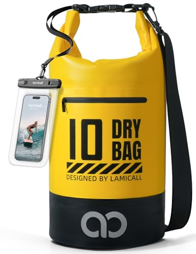 Lamicall Dry Bag, wasserdichte Tasche Beutel, Wasserfester Rucksack Drybag | [Robust & Kratzfest] 5L/10L/20L/30L/40L Waterproof Bag für Wassersport/Strand/Bootsport, Freie 100% wasserfeste Handyhülle