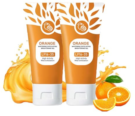 Orangen Enzymen Exfoliating Gel, Natürliche Orange Peeling Gel, Peeling Für Gesicht Tiefenreinigung, Feuchtigkeitsspendendes Exfoliating Scrub für alle Haut (2pc, 50g)