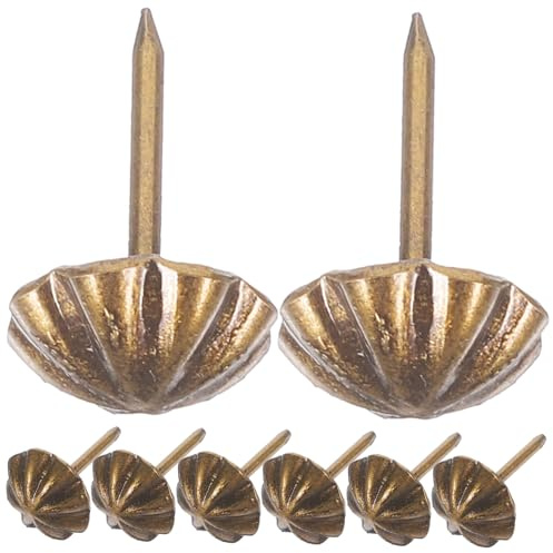 Angoily 100 Stück Polsterungsnägel Bronze Dekorative Möbel Tacks mit Vintage Muster Robuste Ziernägel für Sofa Stuhl DIY Möbel Dekoration Vielseitig Einsetzbar für Polstermöbel