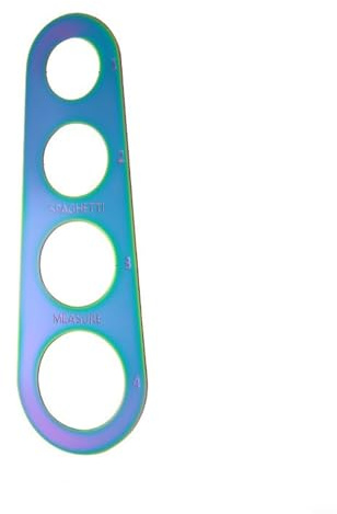 Strumento di misurazione per spaghetti in acciaio inossidabile con fori per porzioni, righello per pasta per uso alimentare, per una cottura accurata e riduzione dei rifiuti, gadget da cucina lavabile