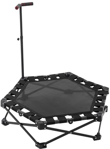Loobiiny Trampolino pieghevole capacità di carico 150 kg trampolino da giardino con manici regolabili trampolino fitness trampolino da interni