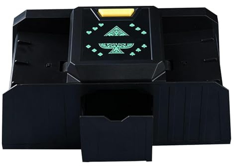 Generisk automatisk kortblandare – 2-däcksmaskin, batteridriven | tillbehör för pokerspel | elektrisk blandare för Blackjack, Texas Hold'em, stil, rapid prestandabräd