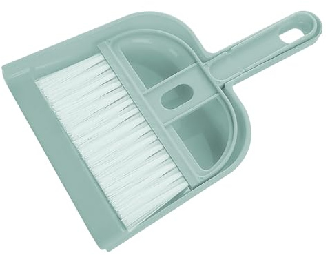 SIXRUN Juego de Recogedor y Cepillo de Mano, Mini Escoba y Recogedor de PP con Cerdas Elásticas, Limpieza Portátil Compacta de 50 G para Escritorio, Mesa, Piso, Coche, para Mascotas, Estudiantes