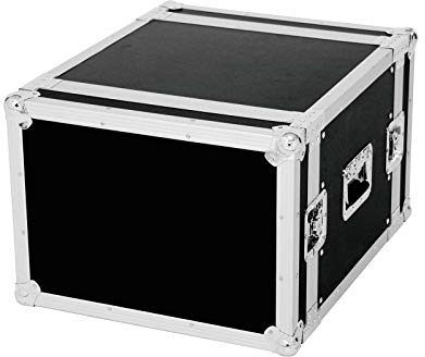ROADINGER Verstärkerrack PR-2, 8HE, 47cm tief | Flightcase für 483-mm-Geräte (19) | 9 mm mehrschichtig verleimtem Holz, schwarz laminiert