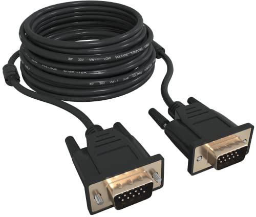 Tupavco TP119 - VGA Cable 50ft - Computer/Monitor/Projector/PC/TV Cord 15 PIN, 50 Feet Long Video Cord