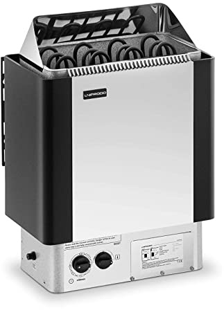Uniprodo UNI_SAUNA_S6.0KW Horno de sauna para tamaño de sauna 5-9 m³ 6 kW Rango de temperatura de 30 a 110 °C Controlador incluido Estufa Eléctrica Calefactor Calentador para saunas