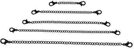 5Pcs Halskette Extender Edelstahl Armband Extender Kette Fußkettchen Verlängerung Ketten mit Und Verschlüsse Für DIY Schmuck Erkenntnisse Der Schwarz