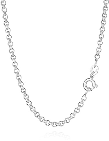 NKlaus Collier à pois de 70cm en Argent massif 925, largeur 2,5mm, fermoir anneau à ressort 8138