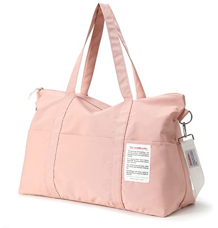 Reisetaschen, SCANDIHOME Faltbare Reisetasche Handgepäck Tasche für Damen und Herren, 55L wasserdichte Weekender Schwimmtasche Sporttasche Fitnessstudio Trainingstasche - Rosa
