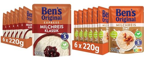 Ben's Original Express-Reis - Multipack - Milchreis Klassik (6 x 220g) I Milchreis Zimt (6 x 220g) - 12 Packungen