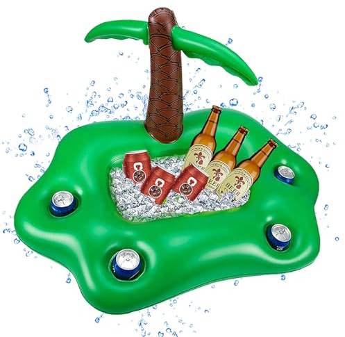 Tundwhite Getränkehalter Pool Aufblasbare Palme Schwimmender Getränkehalter 4 Löcher Poolbar Aufblasbar Pool Zubehör Spaß für Beachparty