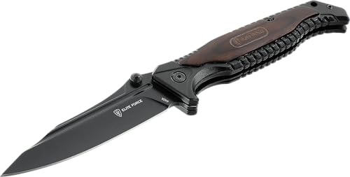 Umarex Elite Force Taschenmesser mit Klingenlänge 17,5 cm, Griff aus Aluminium, Schwarz