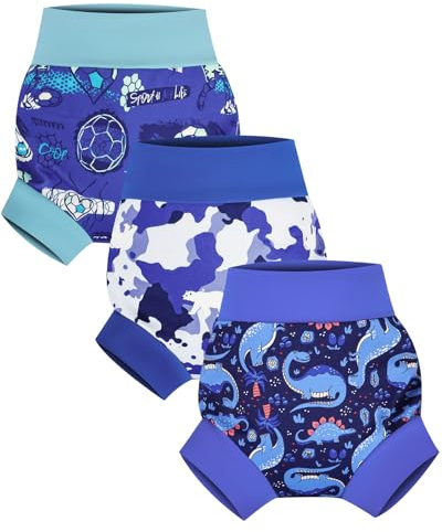 FLYISH DIRECT Baby Riutilizzabile Pannolino da Nuoto, Baby Swimming Nappy, costumi da bagno impermeabili per neonati, 3 pcs, L