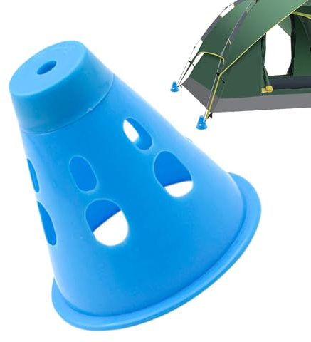 Sicherheitskappen für Zeltheringe – wasserdichte Nagelabdeckung mit LED-Leuchten | tragbares Campingzubehör mit dekorativen Lichtern in 7 Farben, Heringschutz für Vorzelt, Garten E