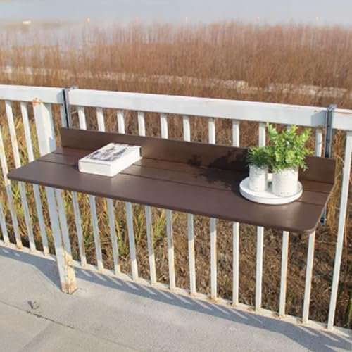 Wall Mounted Folding Table for Balcony - Space-Saving Wall Desk Foldable Floating Desk Perfect for Apartments Bar Railing and Balcony Furniture Solutions