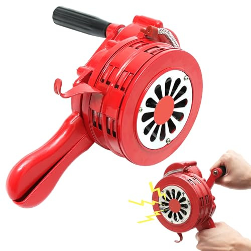 BYZESTY Handkurbel Siren Küstenwachen Handsirene, Tragbarer Handkurbel Alarm Manuell Bedienter Luftangriffshorn 110dB, Handkurbel Luftschutzsirene für Fabriken, Schulen und Öffentliche Plätze