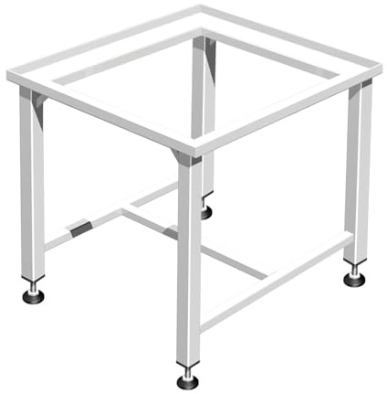 Waschmaschinensockel 50cm verstärkt ohne Ablage, voll verschweißtes Stahlgestell dadurch extrem stabil, Füße umlaufend an den Stahlrahmen geschweißt, 20mm verstellbare Füße